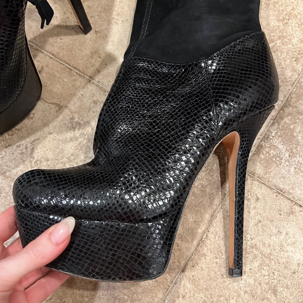 Alice + Olivia Platform Python Over the Knee Boots